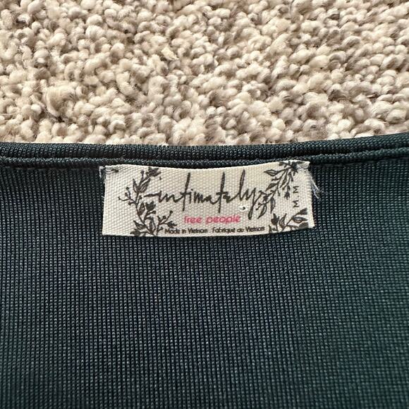 Free People Intimately dark green long sleeve v-neck bodysuit size M - Picture 5 of 10